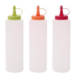 Gemco Assorted Glass/Plastic Food Prep Bottle 12 oz