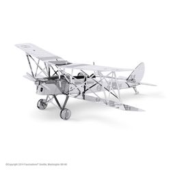 Fascinations Metal Earth Tiger Moth Plane 3D Model Kit Silver