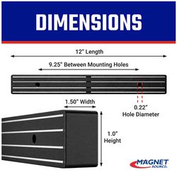 Magnet Source 12 in. L X 1.5 in. W Black Screw Mount Tool Holder 30 lb. pull 1 pc