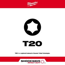 Milwaukee Shockwave Torx T20 X 2 in. L Screwdriver Bit Steel 1 pc