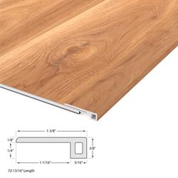 CALI Windansea 0.35 in. H X 1.4 in. W X 72.8 in. L Prefinished Light Brown Vinyl Molding