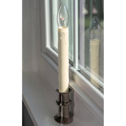 Celestial Lights Brushed Nickel No Scent Dual Intensity REMOTE HUGGER Battery Operated 2pk Candle 6.