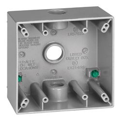 Sigma New Work 31 cu in Square Die-Cast Metal 2 gang Weatherproof Box Gray