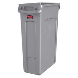 Rubbermaid Slim Jim 23 gal Gray Plastic Garbage Can
