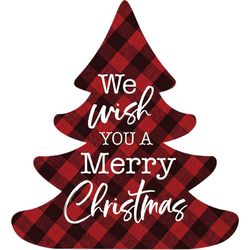 P. Graham Dunn Red/White Tree - We Wish You a Merry Christmas Sign 3.5 in.