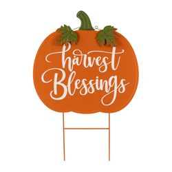 Glitzhome Harvest Blessing Pumpkin Yard Stake