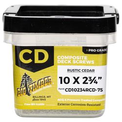Big Timber No. 10 Sizes X 2-3/4 in. L Rustic Cedar Star Trim Head Composite Deck Screws 1 lb 75 pk