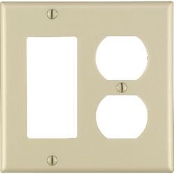 Leviton Ivory 2 gang Plastic Decorator/Duplex Wall Plate 1 pk