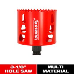 Diablo Snap-Lock Plus 3-1/8 in. Bi-Metal 2-3/8 in. L Hole Saw Arbor Included