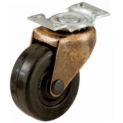 Shepherd Hardware 1-5/8 in. D Swivel Soft Rubber Caster with Swivel Plate 70 lb 2 pk