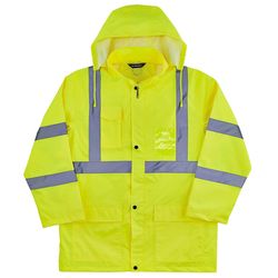 Ergodyne GloWear L Long Sleeve Unisex Hooded Rain Jacket Lime