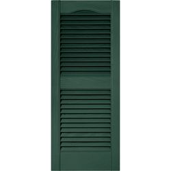 Builders Edge 36 in. H X 14.5 in. W Forest Green Louvered Vinyl Shutter 2 pk