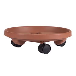 Bloem 3.6 in. H X 11.9 in. D Resin Classic Plant Caddy Terracotta