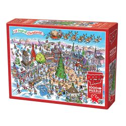 Cobble Hill Doodle Town 12 Days of Christmas Puzzle 1000 pc