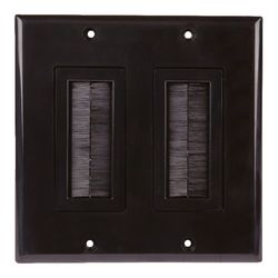 Monster Just Hook It Up Black 2 gang Plastic Home Theater Brush Wall Plate 1 pk
