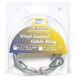 Tie Down Engineering 1/4 in. D X 6 ft. L Clear Vinyl Galvanized Steel Cable Sling