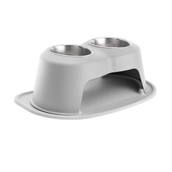 WeatherTech Gray Plastic 32 oz Double Pet Feeder For Cats/Dogs
