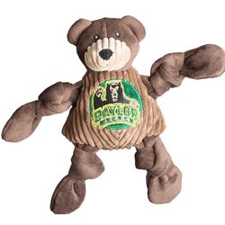 HuggleHounds Knottie For Dog Multicolored Plush Baylor Bear Mascot Squeaky Dog Toy Small 1 pk