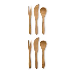 HIC Kitchen Natural Bamboo Appetizer Utensils