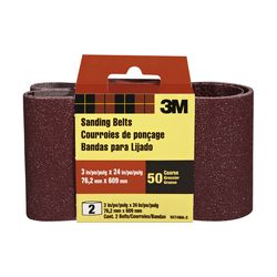 3M 24 in. L X 3 in. W Aluminum Oxide Sanding Belt 50 Grit Coarse 2 pk