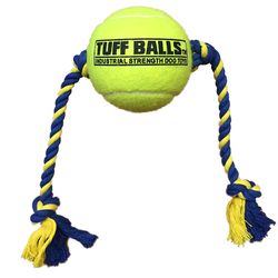 Petsport Tuff Ball For Dog Green Polyster/Rubber Tug Rope Rope with Tennis Ball Dog Toy Medium/Large