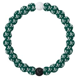 Lokai MLB Unisex Oakland Athletics Round Green Bracelet Silicone Water Resistant Size 6.5