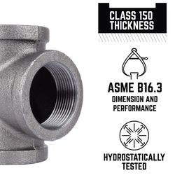 STZ Industries 1/2 in. FIP each X 1/2 in. D FIP 1/2 in. D FIP Black Malleable Iron Tee