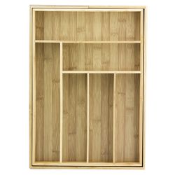 Totally Bamboo 2 in. H X 18 in. W X 19.5 in. D Bamboo Adjustable Drawer Organizer