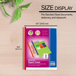 Bazic Products 13.58 in. W X 10.28 in. L Sliding Bar Assorted Report Cover