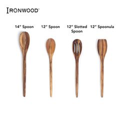 Ironwood Brown Wood Spoon Set