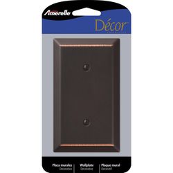 Amerelle Century Aged Bronze 1 gang Stamped Steel Blank Wall Plate 1 pk
