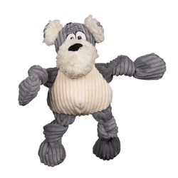 HuggleHounds HuggleMutt For Dog Gray/White Plush Roscoe Knottie Pet Toy Small 1 pk