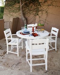 Ivy Terrace Classics White Round HDPE Transitional Dining Table