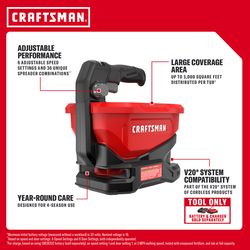 Craftsman V20 Handheld Spreader For Fertilizer/Ice Melt/Seed