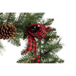 Celebrations 12 in. D X 9 ft. L LED Multicolored/Warm White Plaid Bow Garland
