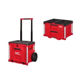 Milwaukee PACKOUT Rolling Tool Box and 2-Drawer Tool Box Bundle