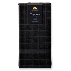 Kane Home Black Cotton Solid Windowpane Kitchen Towel 1 pk