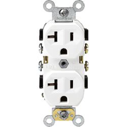 Leviton  20 amps 125 volt White  Outlet  5-20R  1 pk 