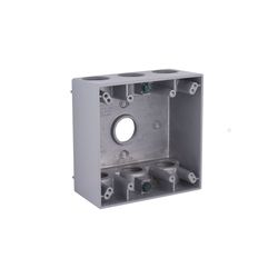 Bell Old Work 30.2 cu in Square Aluminum 2 gang Weatherproof Box Gray