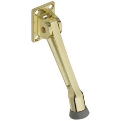 National Hardware 5 in. W Zinc w/Rubber Tip Brass Kick-Down Door Holder Mounts to door .75 in.