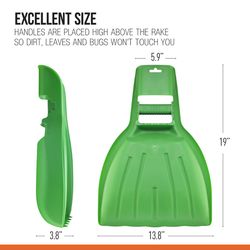 Superio Brand 19 in. 5 Tine Plastic Leaf Scoop