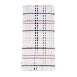 Ritz Royale Latte Cotton Check Kitchen Towel 1 pk