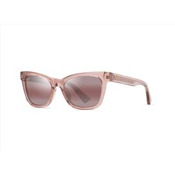 Maui Jim Hiwahiwa Sunglasses Women's Shiny Transparent Antique Pink Frame Maui Rose Lens Polarized