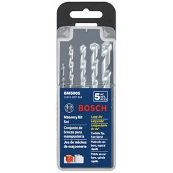 Bosch Assorted Carbide Rotary Masonry Drill Bit Set Round/Straight Shank 5 pc