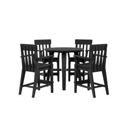 Breeo 5 pc Black Poly Lumber Dining Set