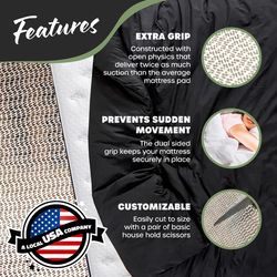 Nevlers Foam Mattress Gripper Pad White Rectangle 36 in. W X 78 in. L 1 pk