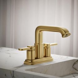 Kohler Envelu Brass Modern Centerset Bathroom Sink Faucet 4 in.