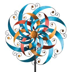Regal Art & Gift Multicolored Acrylic/Metal 85 in. H X 32 in. L Cresent Wind Spinner