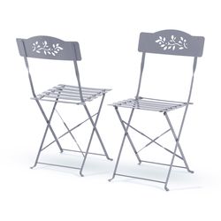 Alpine Gray Round Steel Bistro Table