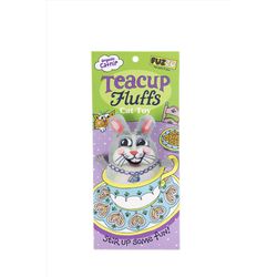 Fuzzu For Cat Multicolored Tea Cup Fluffs Bunny Catnip Toy One Size 1 pk
